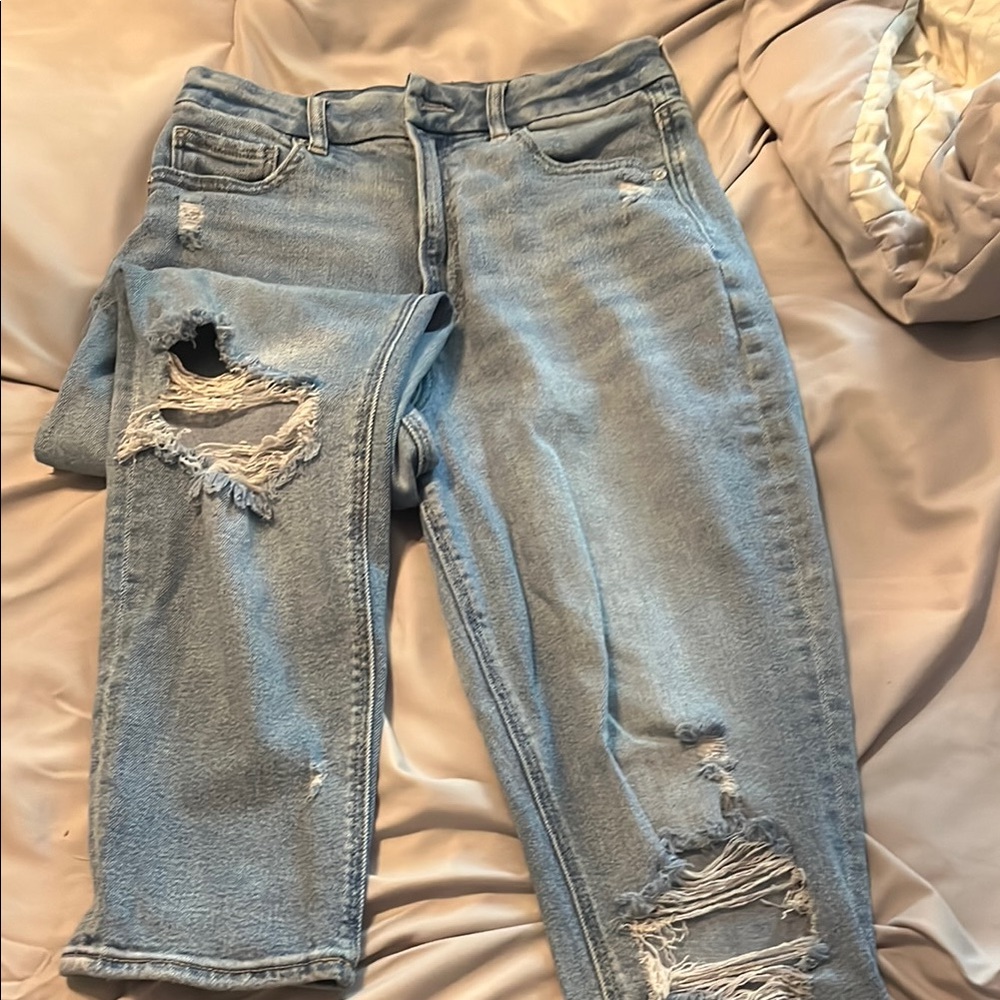 American Eagle Outfitters Blue Boyfriend Jeans Distressed Relaxed Fit